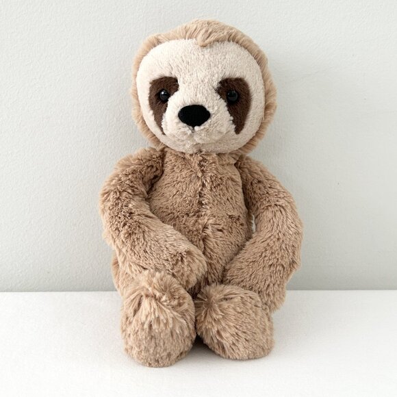 JELLYCAT Bashful Sloth Plush 11” Stuffed Animal Toy Hard Eyes Brown Retired - Picture 5 of 8